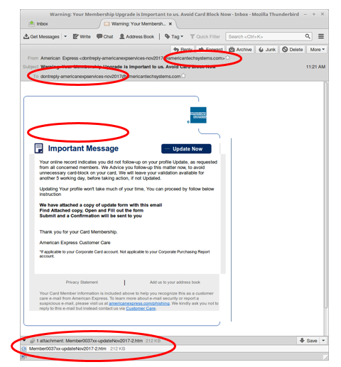 Fake American Express Phishing Email Captures Credentials