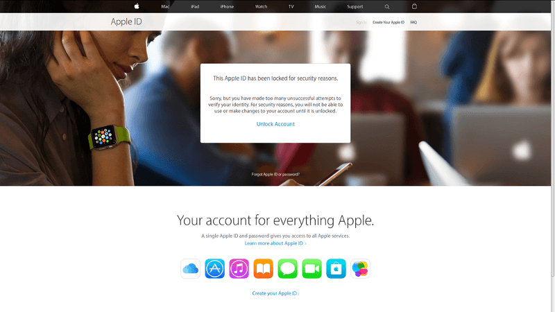 Apple Phishing Scam Fake Account Locked Page